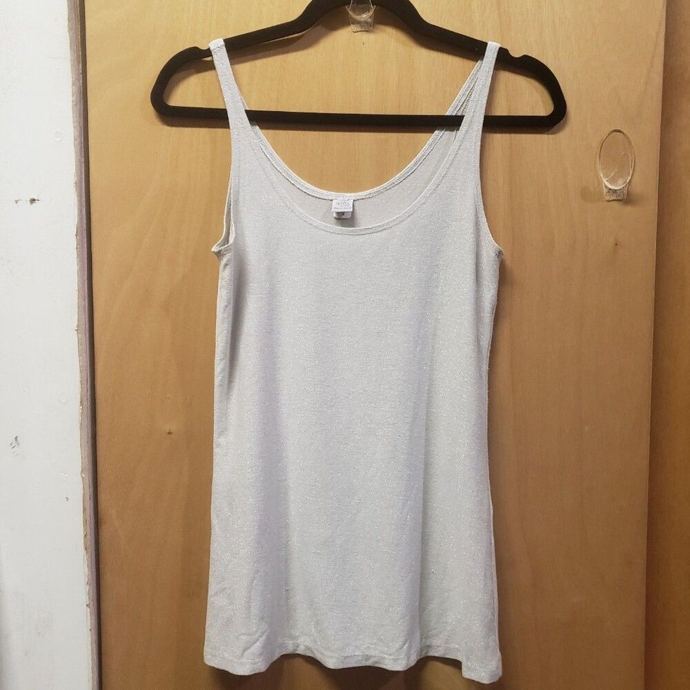 Only Hearts Women's Metallic Jersey Skinny Tank lt grey SZ M UUU